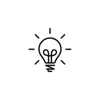 Light bulb line icon isolated on white background vector