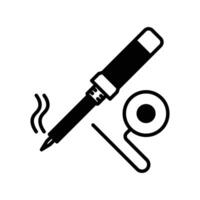 Soldering Iron icon. black fill icon vector