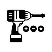 Impact Driver icon. black fill icon vector