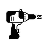 calor pistola icono. negro llenar icono vector