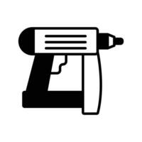 Nail Gun icon. black fill icon vector