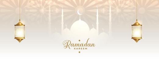 ramadan kareem traditional islamic banner design vector