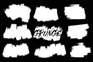 white grunge texture brush strokes set vector