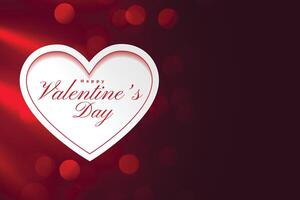 happy valentine's day greeting card with bokeh and light effect vector