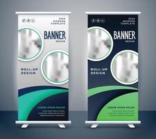 modern roll up standee banner design vector