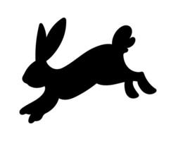 Silhouette of an Easter bunny isolated on a white background. Vector illustration of a rabbit for design use. Easter symbol. Holiday decor.