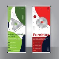 Business banner roll up set standee banner. modern banner. template. vector