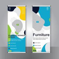 Business banner roll up set standee banner. modern banner. template. vector