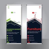 Business banner roll up set standee banner. modern banner. template. vector