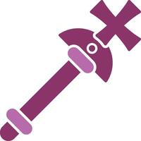 Scepter Glyph Two Colour Icon vector