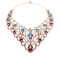 AI generated Jewelry Necklace on transparent background PNG image