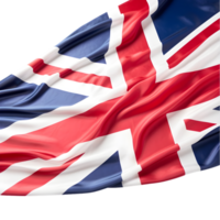 ai generiert Vereinigtes Königreich Flagge Stoff auf transparent Hintergrund png Bild