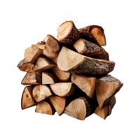 AI generated firewoods on transparent background PNG image