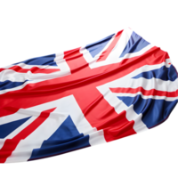 AI generated UK Flag Cloth on transparent background PNG image