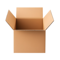 AI generated Open Cardboard Box on transparent background PNG image