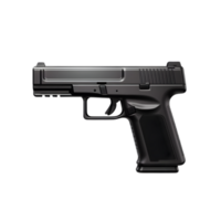AI generated Black Gun on transparent background PNG image