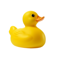 ai generado amarillo caucho Pato en transparente antecedentes png imagen