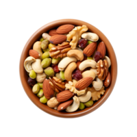 AI generated Bowl of Mixed Seeds and Nuts on transparent background PNG image