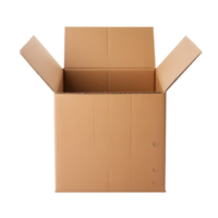 ai généré ouvert papier carton boîte sur transparent Contexte png image