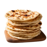 ai genererad platt bröd stack på transparent bakgrund png bild