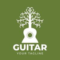 Classical guitar headstock in a shape of tree vector