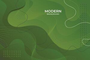 Modern green fluid gradient background with curvy shapes Free Vector