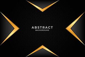 Abstract premium black and gold geometric background Free Vector