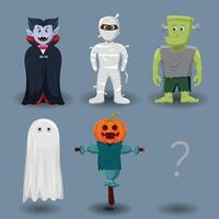 Vector set of halloween character