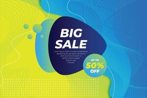 Big Sale 50  Template Background in blue and green color vector