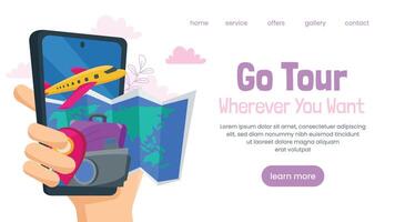 Flat Travel Landing page vector