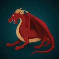 Vector illustration of Red dragon character design