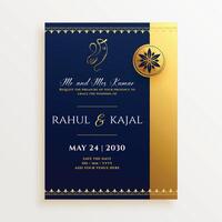 indian wedding post card for the marriage celebration vector