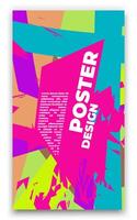 a poster with a colorful design on it and a pink background vector