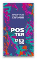 un póster con un vistoso diseño en eso vector