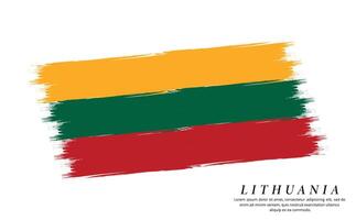 Lithuania flag brush vector background. Grunge style country flag of Lithuania brush stroke isolated on white background