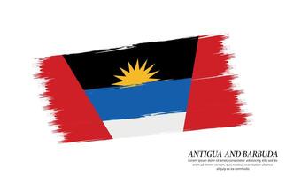 Antigua  and Barbuda flag brush vector background. Grunge style country flag of antigua  and barbuda brush stroke isolated on white background