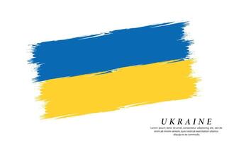 Ukraine flag brush vector background. Grunge style country flag of Ukraine brush stroke isolated on white background