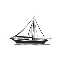 Sailboat on a white background, isolated object, ship on white background vector