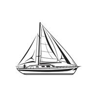 Sailboat on a white background, isolated object, ship on white background vector