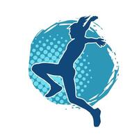 Silhouette of slim female doing exercise. Silhouette of a sporty woman doing gym workout pose. vector