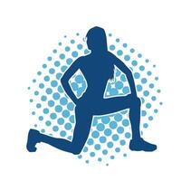 Silhouette of slim female doing exercise. Silhouette of a sporty woman doing gym workout pose. vector