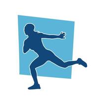 Silhouette of slim female doing exercise. Silhouette of a sporty woman doing gym workout pose. vector