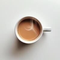 AI generated coffee cup empty mockup top view. Ai generated. photo