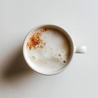 AI generated coffee cup empty mockup top view. Ai generated. photo