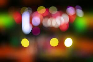 alegre festivo vistoso bokeh lugares para entretenimiento póster. foto