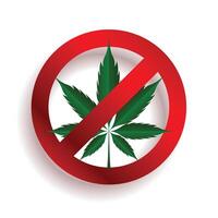 no marijuana or stop cbd symbol design vector
