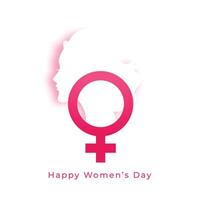 happy women's day background with female sign for rights vector