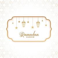 Ramadán kareem saludo en plano estilo vector