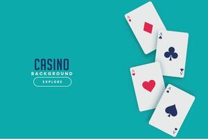 playing casino cards on turquoise background vector