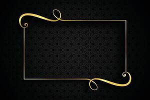 golden swirl frame on dark background with text space vector